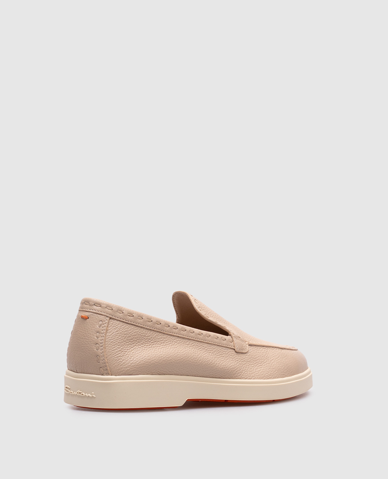 

Beige leather loafers Santoni