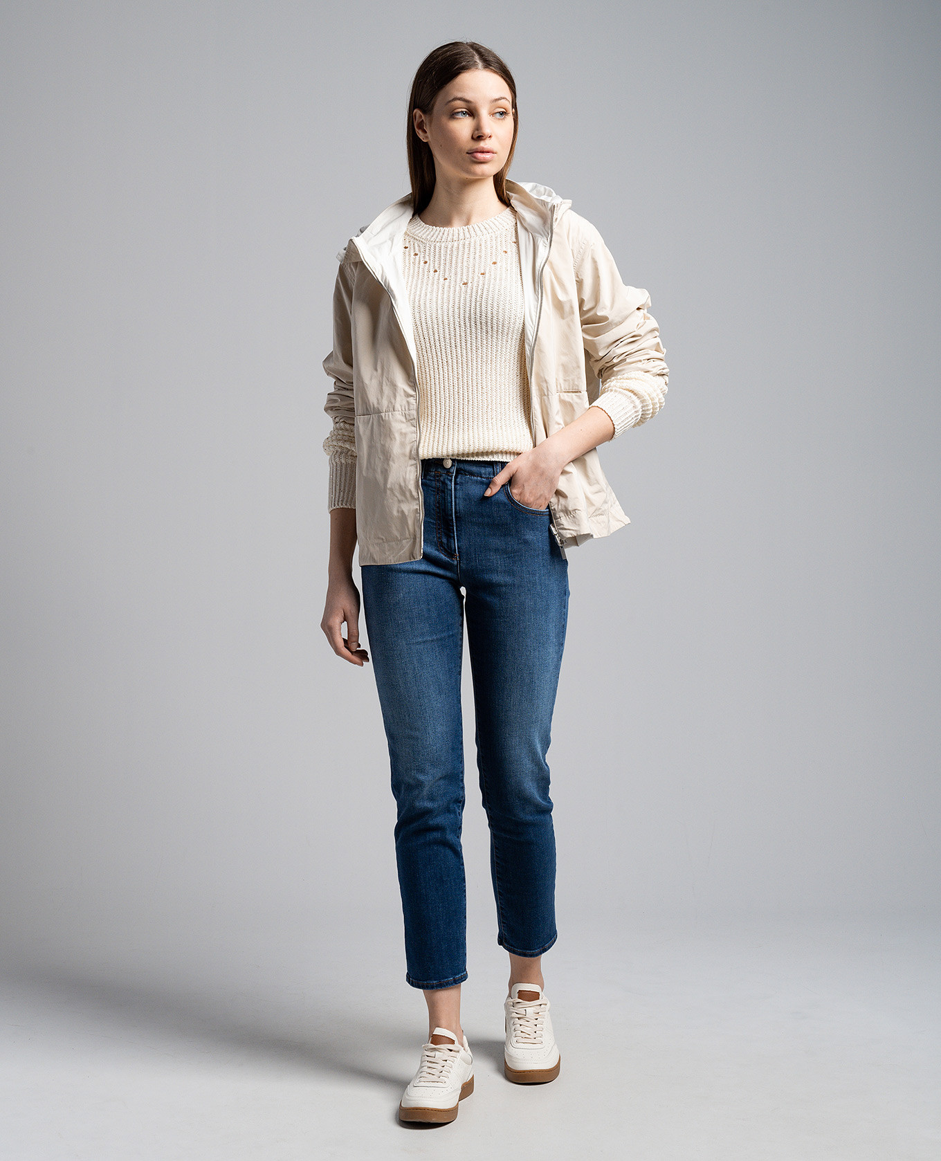 Blue skinny jeans with a distressed effect Peserico 2