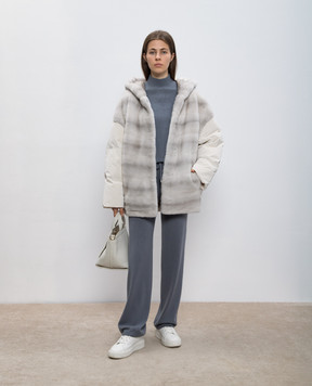 Peserico Gray trousers made of wool, silk and cashmere with a monil chain S94080F12K09018