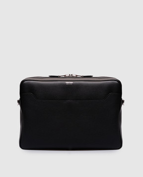 Tom Ford Black leather bag with logo print H0668LCL213S
