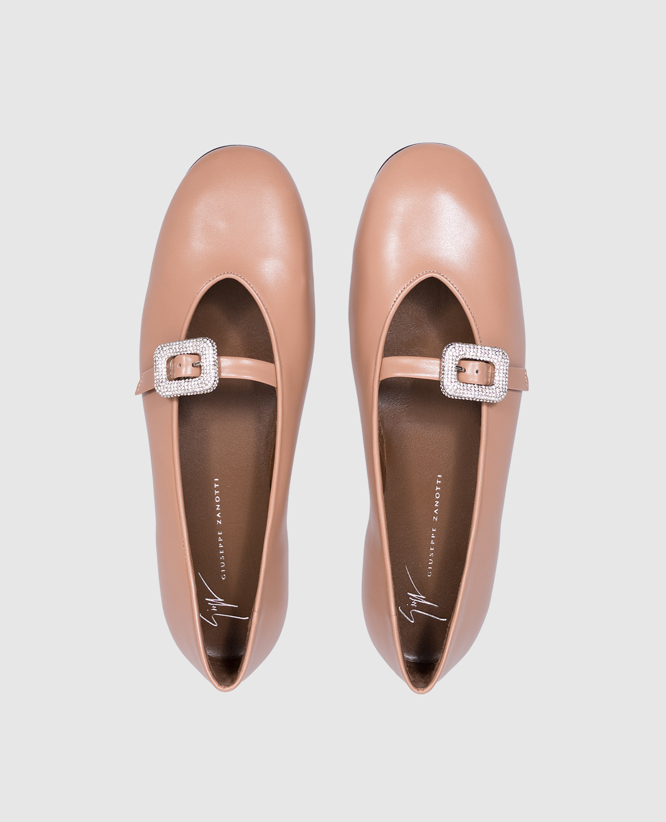 

Amanda beige leather ballet flats with crystals Giuseppe Zanotti
