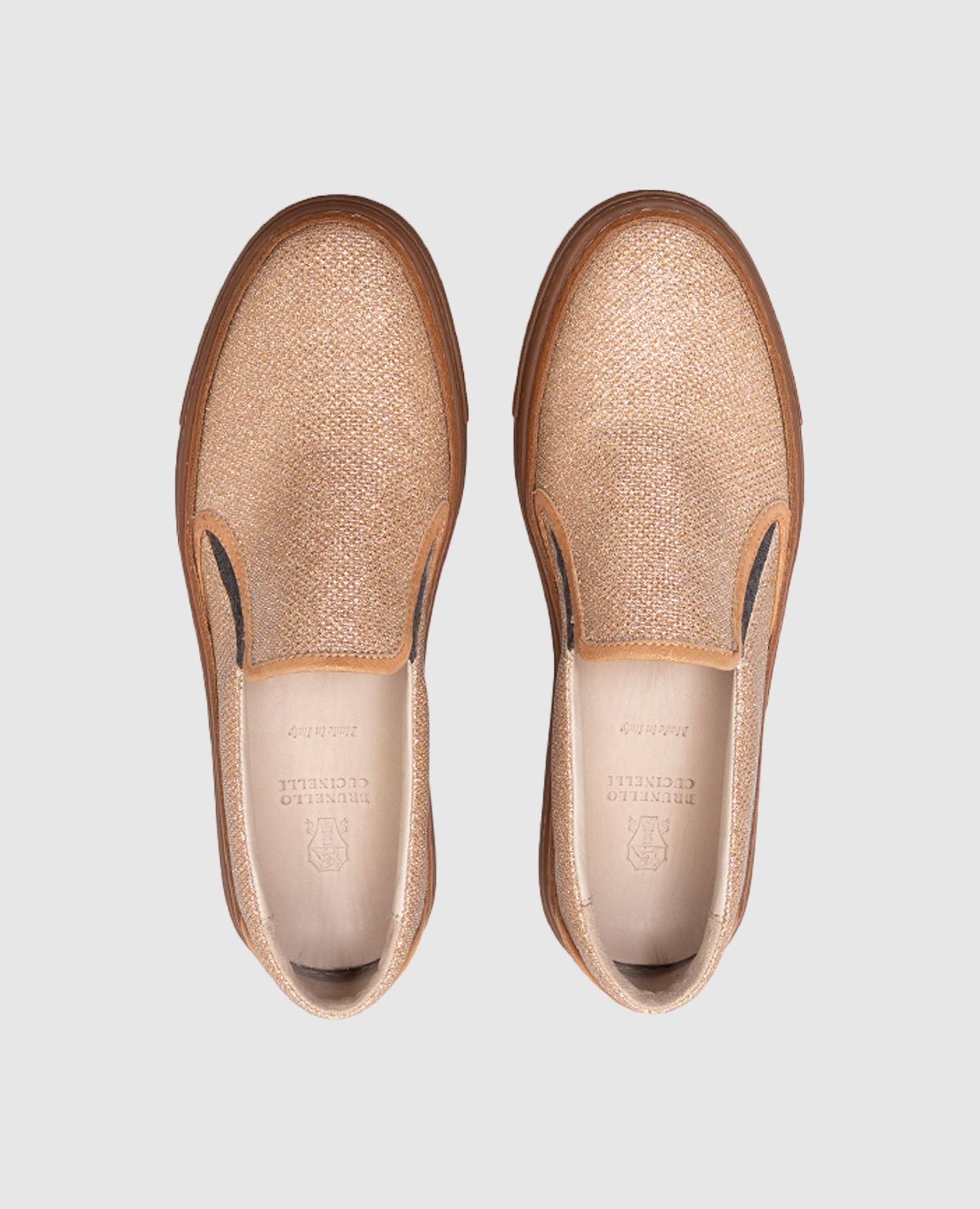 Gold slip-ons with lurex Brunello Cucinelli 4