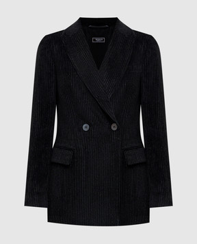 Peserico Black double-breasted corduroy jacket E0123901595