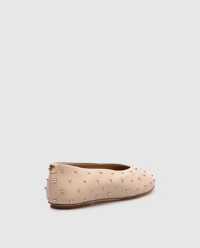 Sergio Rossi Beige leather ballet flats Arc B09220MFA101