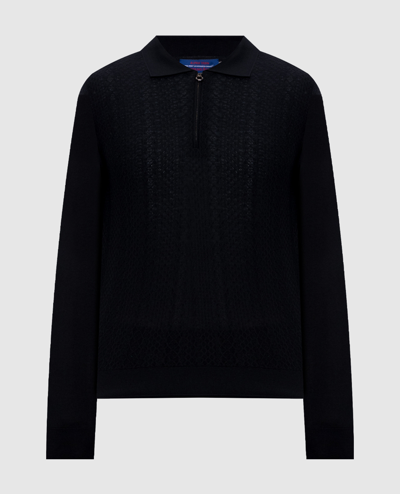 

Black cashmere polo shirt with pattern Stefano Ricci
