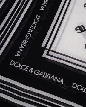 Dolce&Gabbana White cashmere and silk scarf with logo FS209AGDDAT