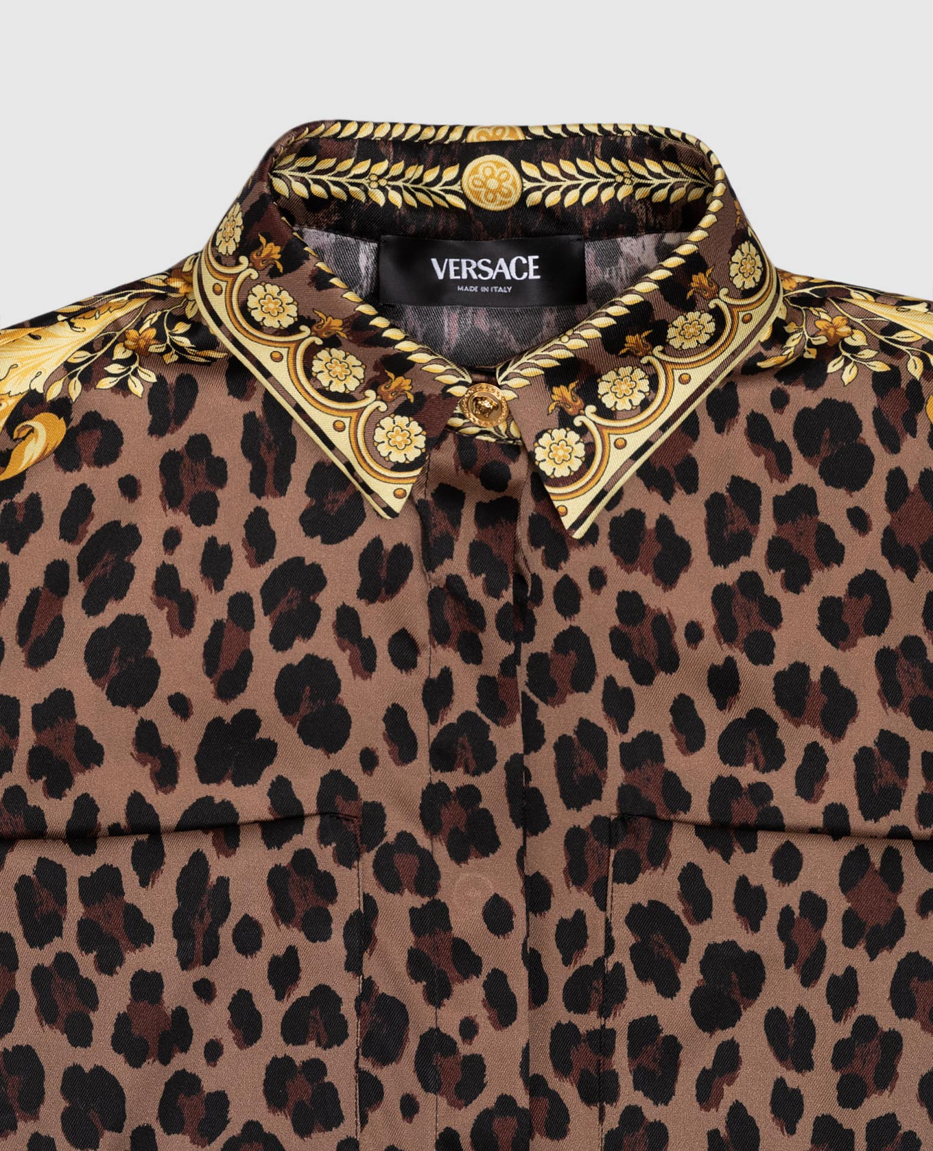 

Children's brown dress Wild Barocco with pleats Versace