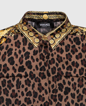 Versace Children's brown dress Wild Barocco with pleats 10172031A12582
