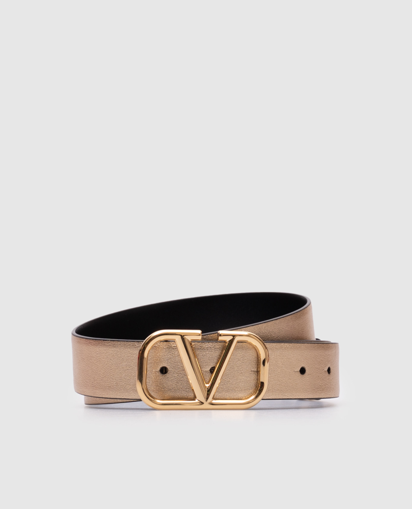 

Reversible leather belt with logo Valentino, White