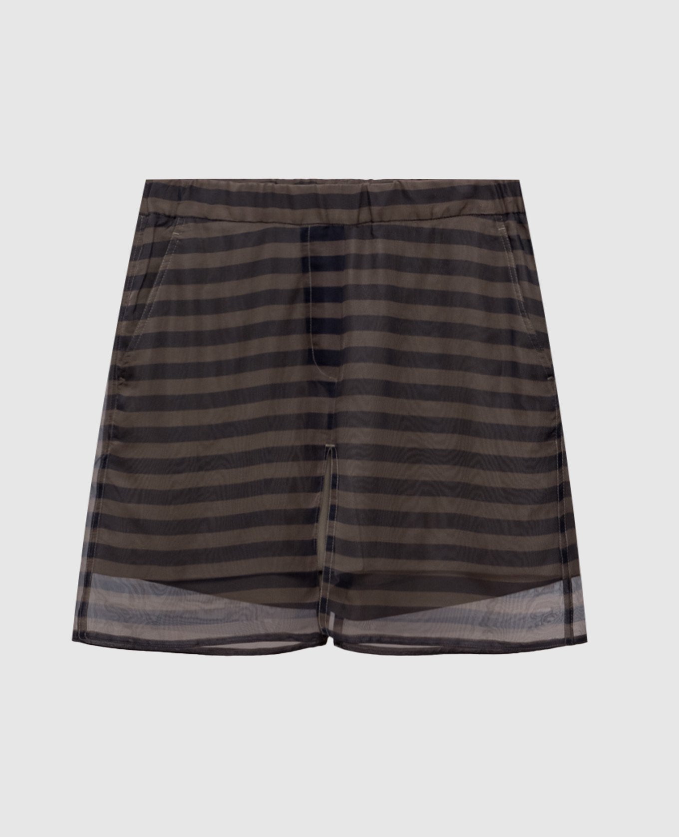 

Khaki silk mini skirt Brunello Cucinelli