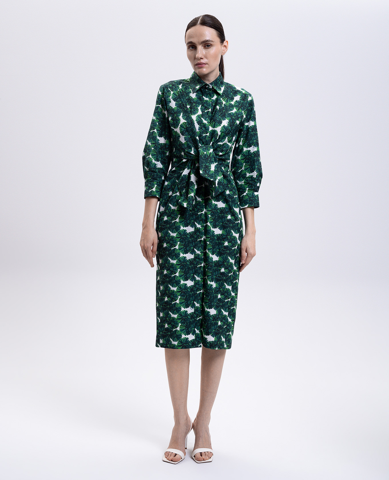 

Green MAREMMA shirt dress with floral print Max Mara