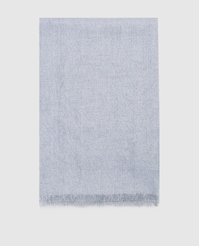 Brunello Cucinelli Blue stole with cashmere and silk with lurex MSCDAR097