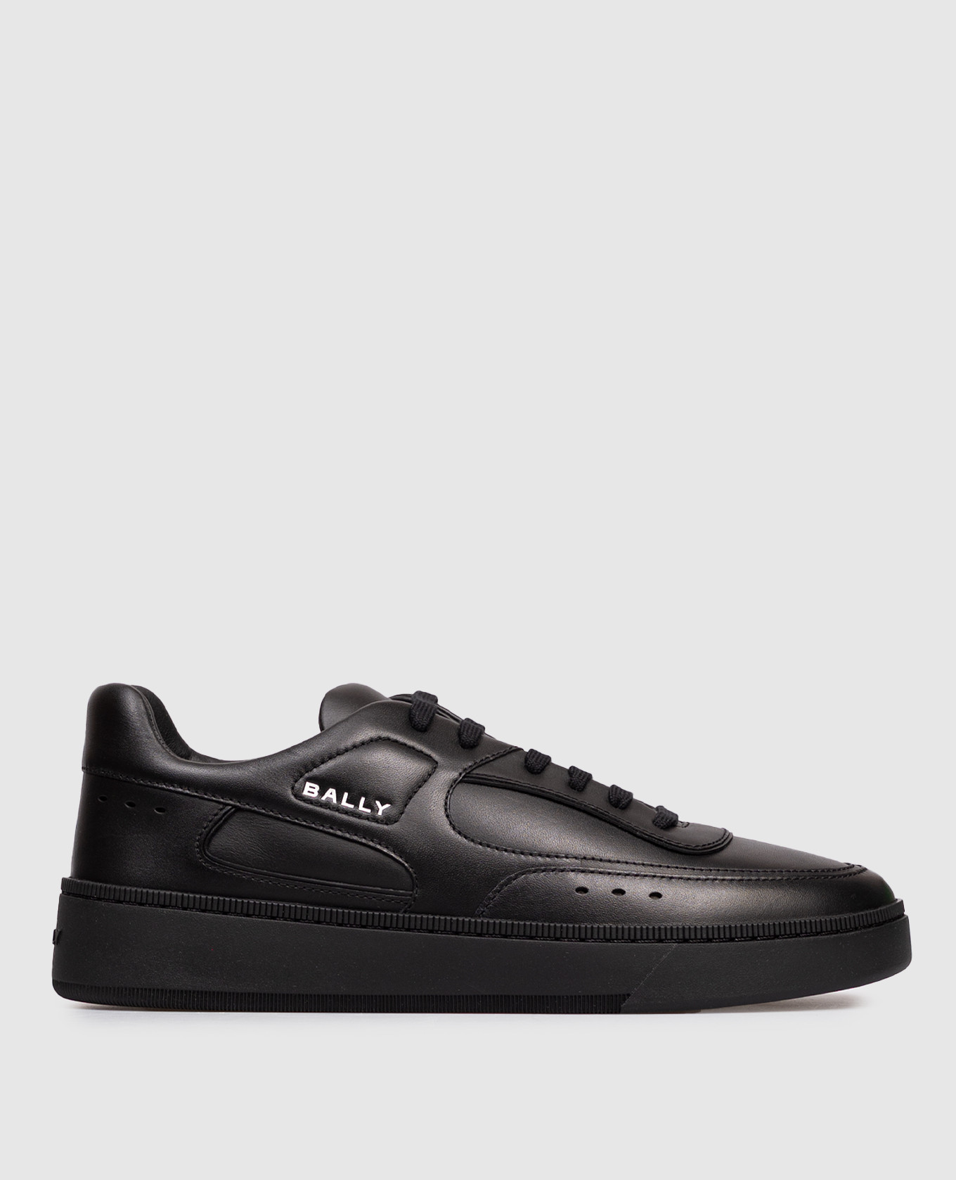 Raise black leather sneakers with logo