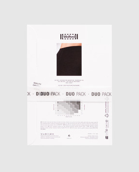 Wolford Set of black Merino tights 200 Den with wool 11336