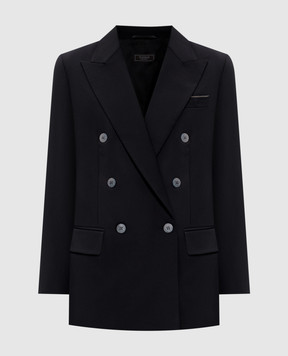 Peserico Black double-breasted jacket E0119605815