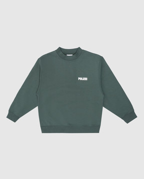 Vetements Children's green sweatshirt with a print KA10CW100E