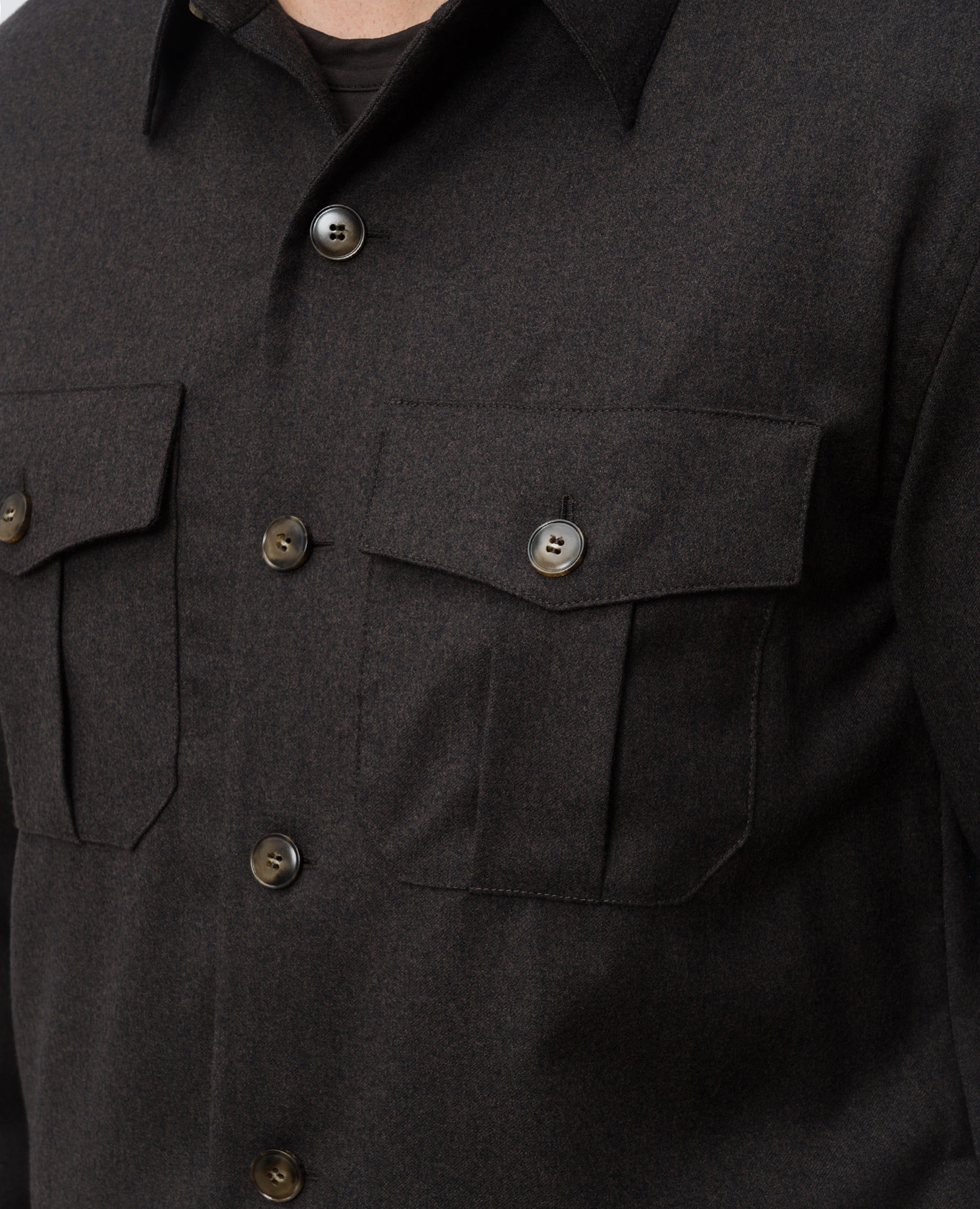 

Brown wool shirt Canali