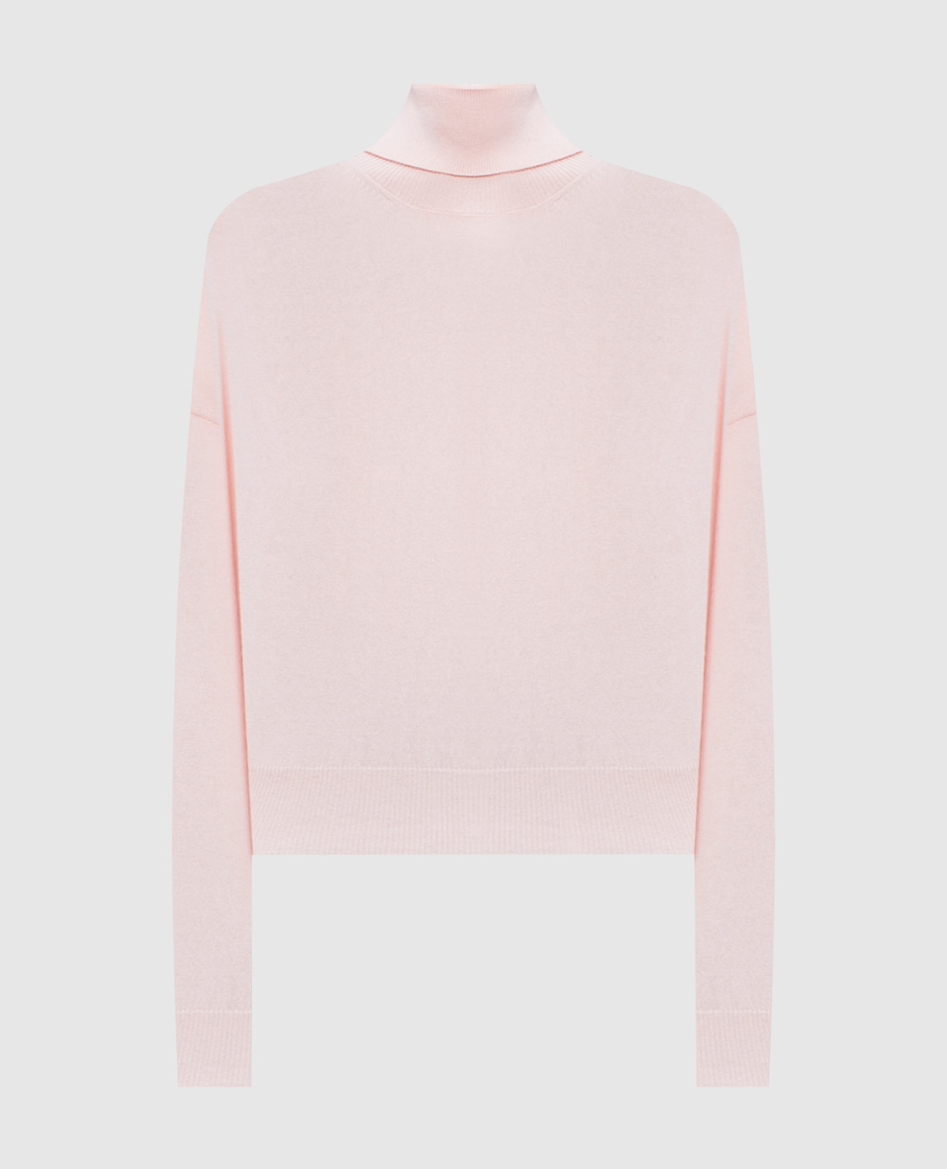 Pink wool, silk and cashmere sweater with monil chain peserico