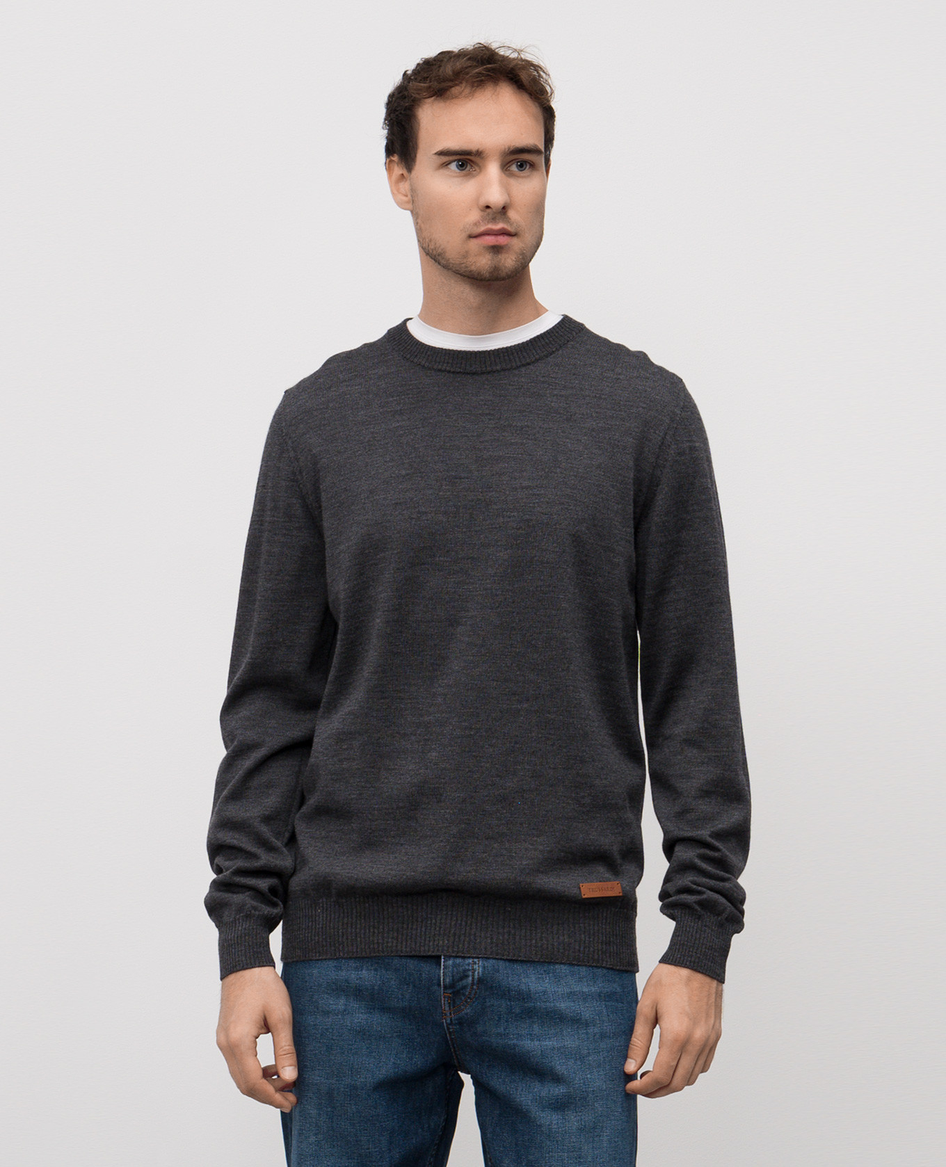 

Grey melange wool jumper Trussardi