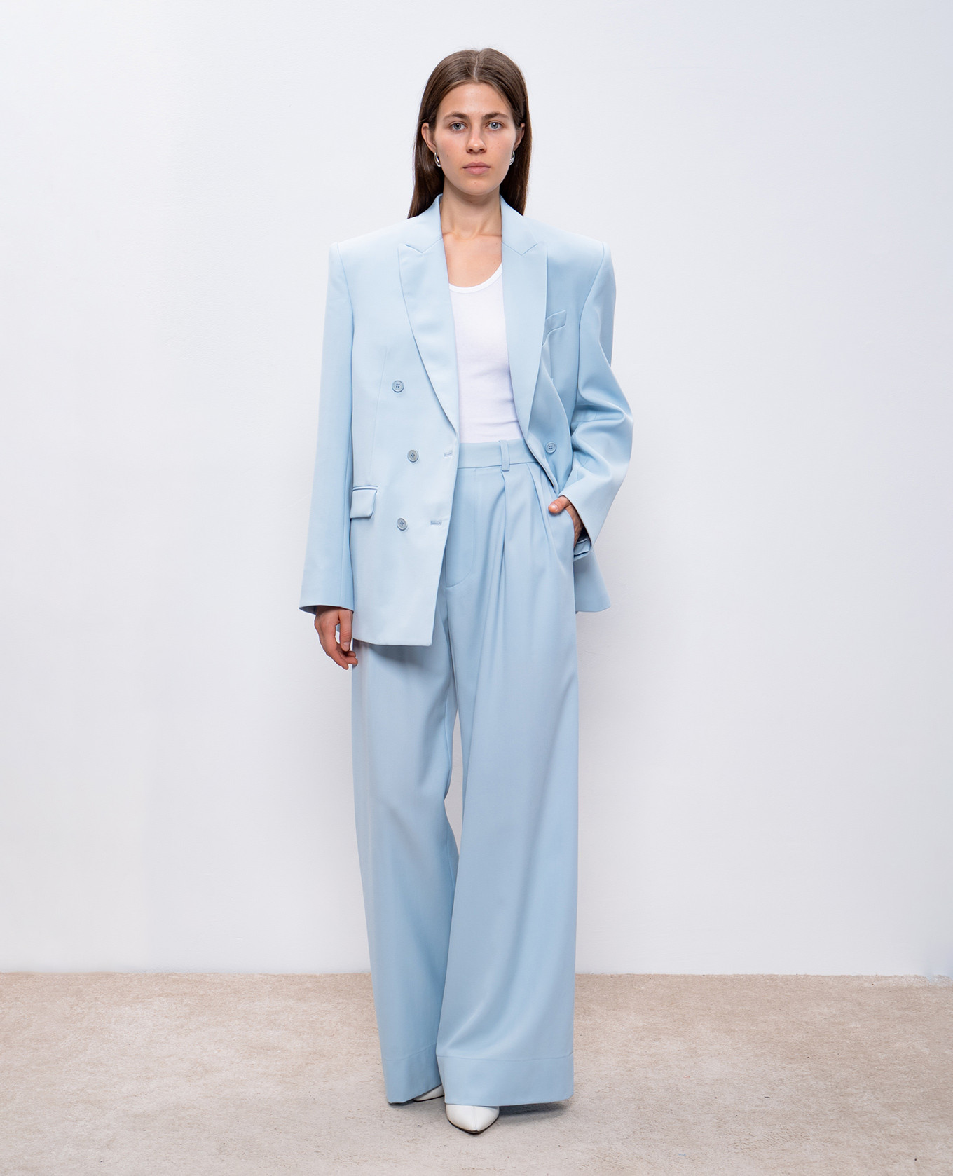 

Blue pants made of wool WARDROBE.NYC, Light blue