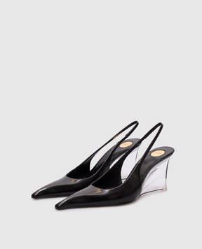 Saint Laurent Miller black glossy leather slingbacks 831087AADAA