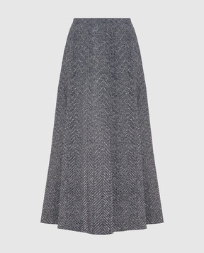 Ermanno Scervino Gray skirt with crystal pattern D472O302CTZFY