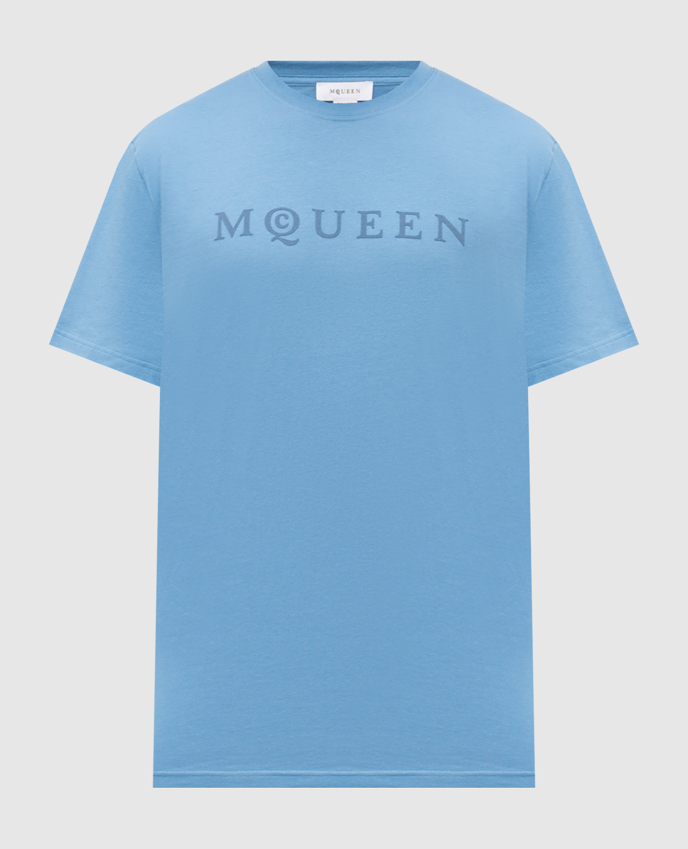 Blue T-shirt with logo Alexander McQueen