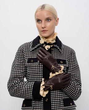 Sermoneta Gloves Leather gloves with zipper BS103