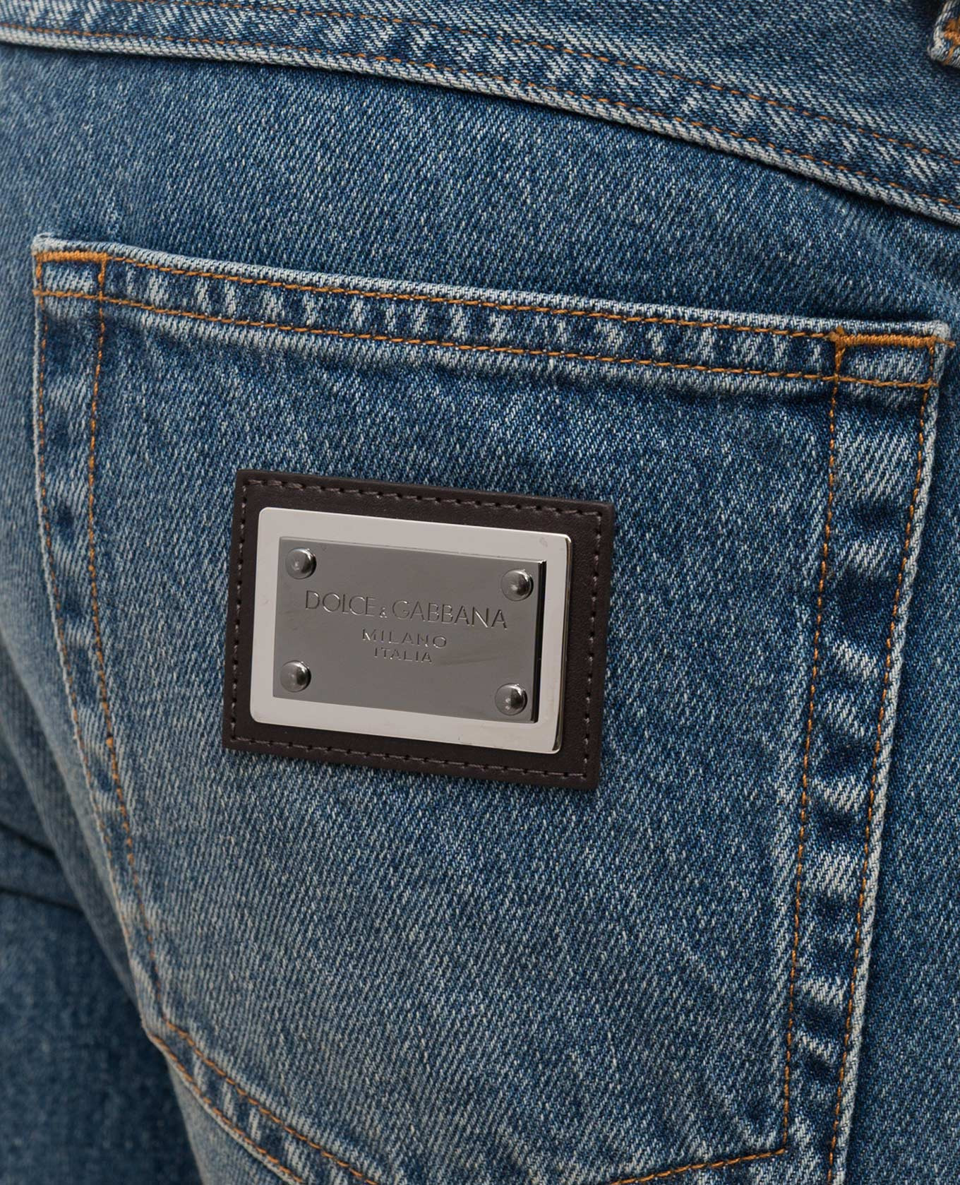 

Blue jeans with logo plate Dolce&Gabbana