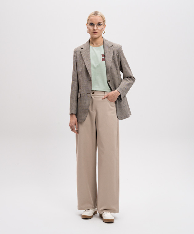 Max Mara - Beige MARIANNA pants with logo patch MARIANNA Max Mara - Beige MARIANNA pants with logo patch MARIANNA