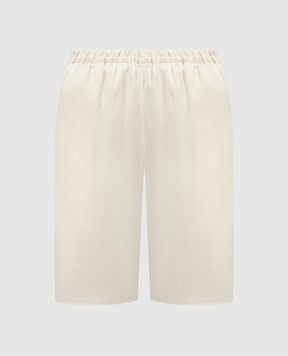 Lou Lou Studio ANDRA beige linen and silk shorts ANDRA