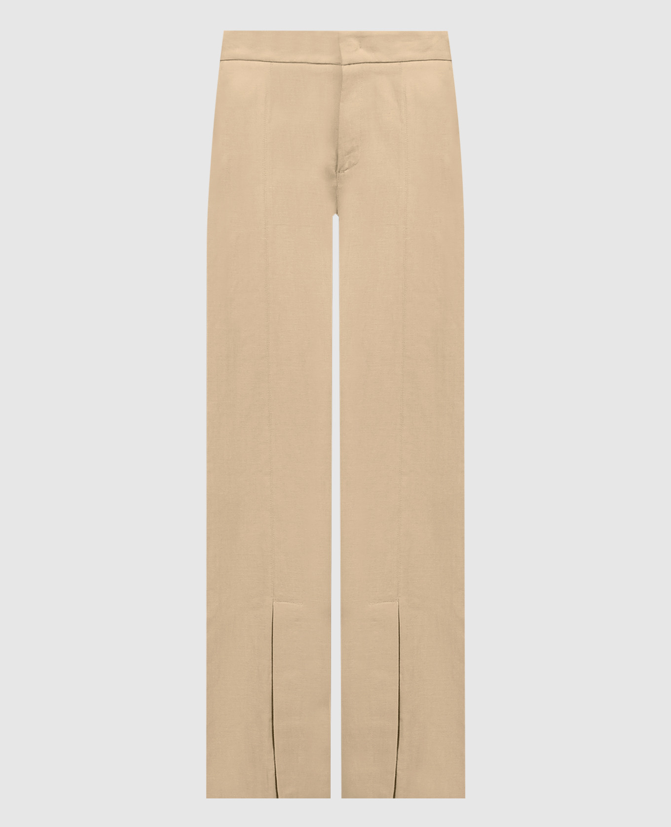 

Beige linen pants with slits Twinset
