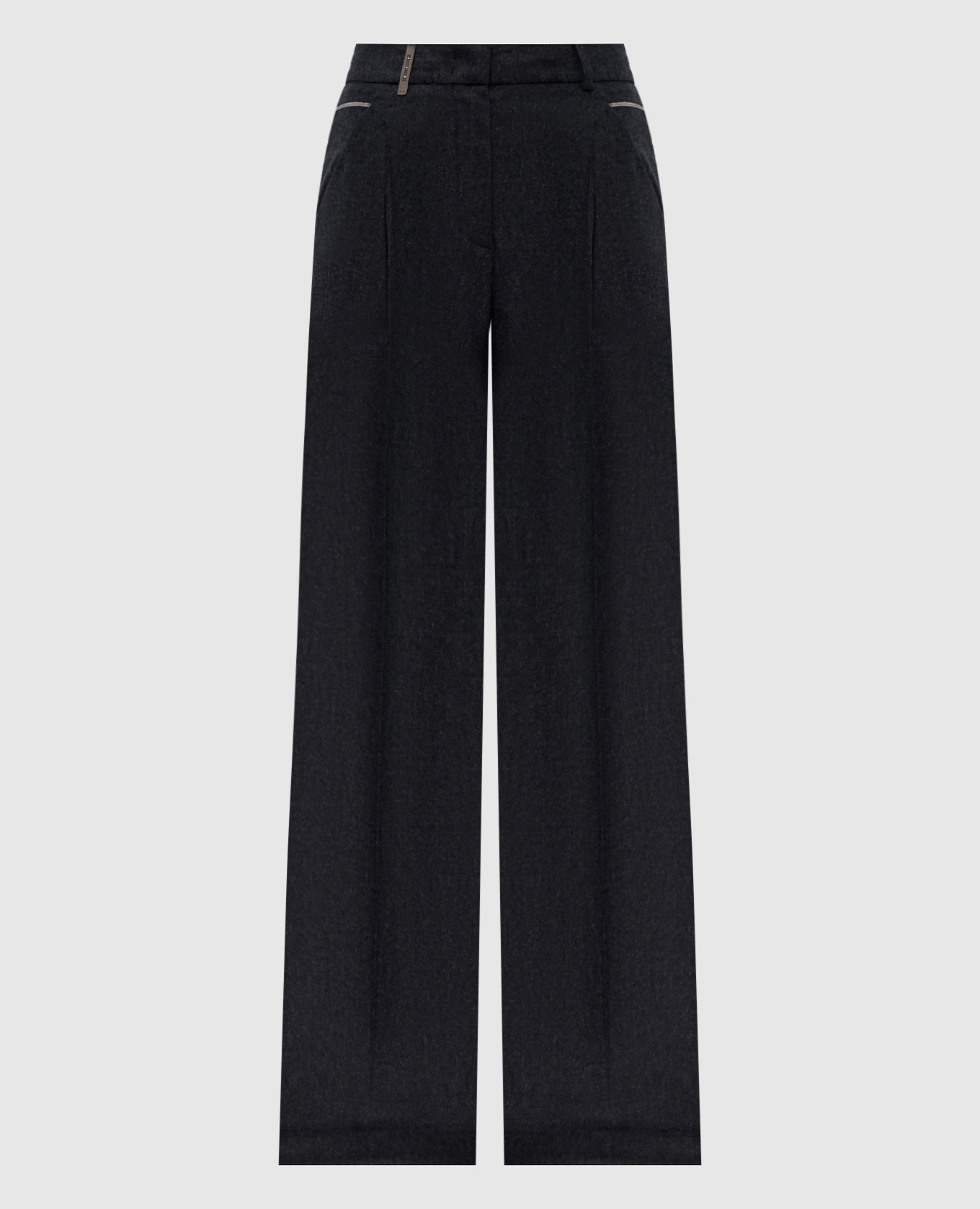 

Gray wool and cashmere pants with monil chain Peserico, Grey