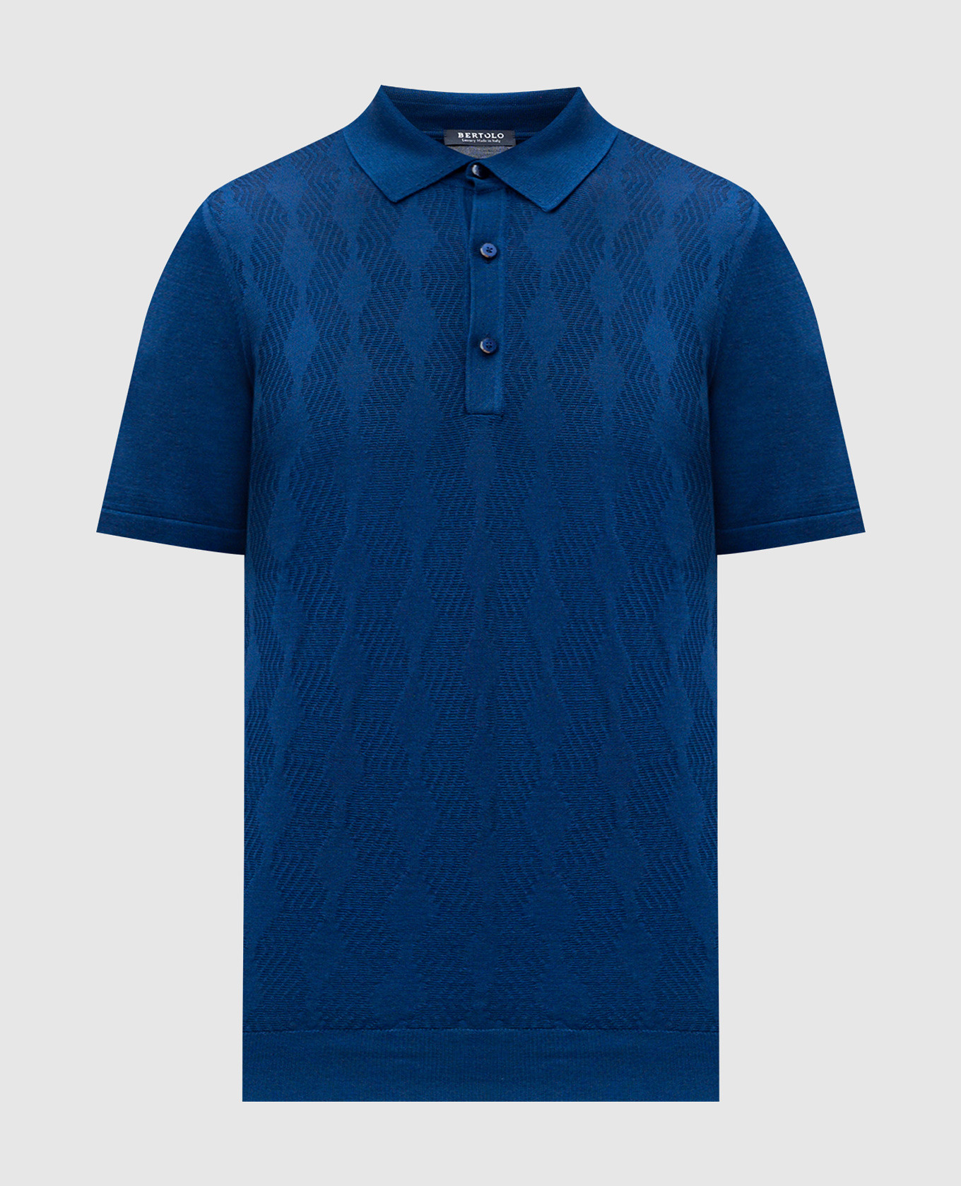 Blue silk polo shirt Bertolo Cashmere