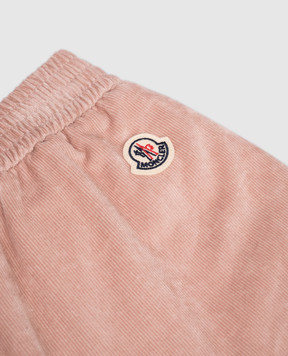 Moncler ENFANT Children's pink corduroy pants with logo 29542A00004598QF1214