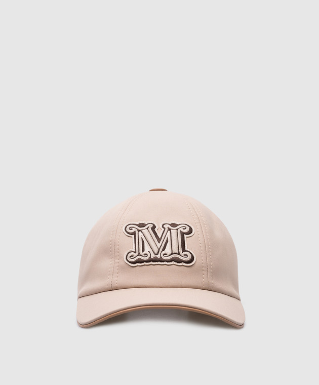 Max Mara - Beige Libero cap with logo monogram patch LIBERO - shop