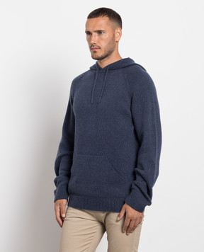 Cashmere&Whiskey Blue cashmere hoodie MU8651305341R3XL