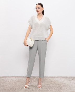 Peserico Wool pants with a monil chain A0457200668