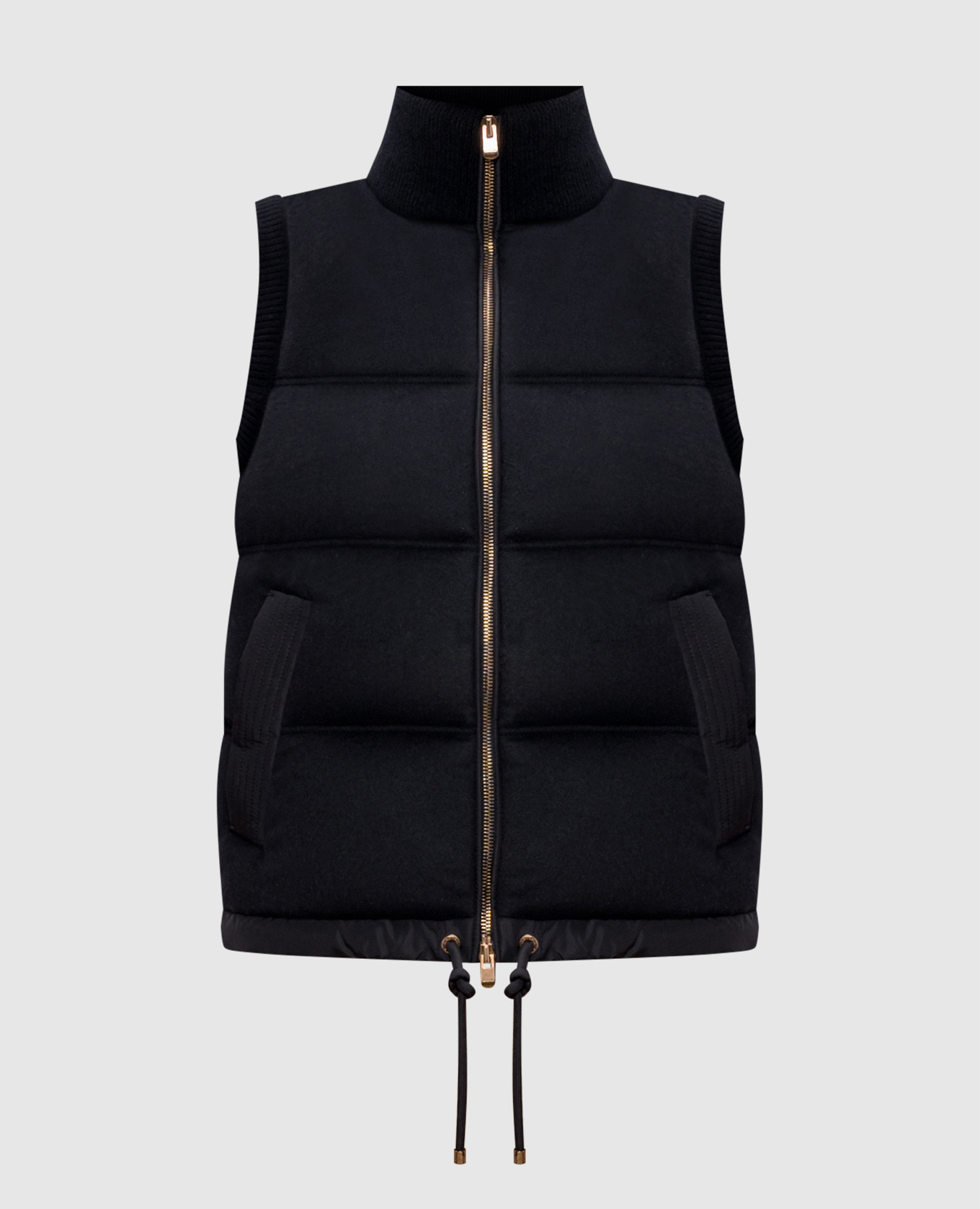 

Black silk and cashmere waistcoat with metallic logo Agnona