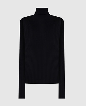 Dolce&Gabbana Black ribbed wool golf FXW37TJCVXG
