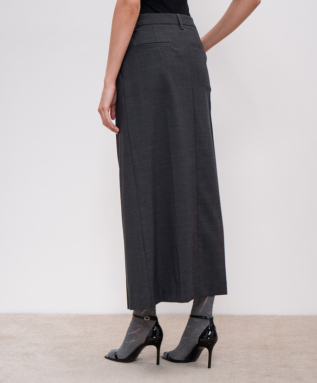 スカート BRUNELLO CUCINELLI Women Skirts ML154G3665 GREY Brunello Cucinelli - Midi gray skirt made of wool ML154G3665