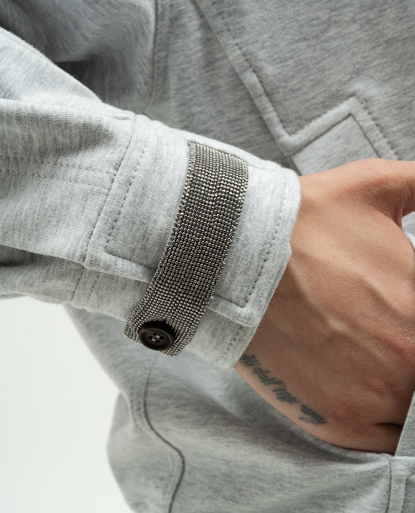 Gray sports jacket with monil chain Brunello Cucinelli 5