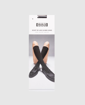 Wolford Black Velvet De Luxe 50 Den Knee Highs 30923