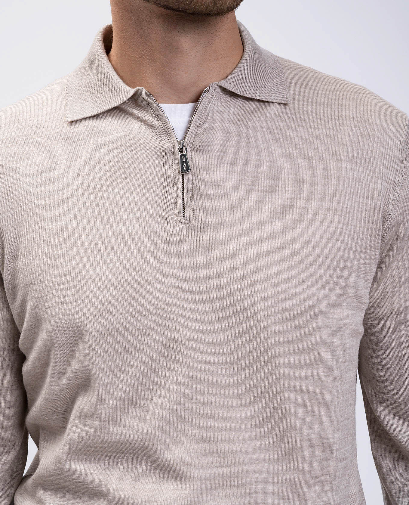 

Beige wool polo shirt Enrico Mandelli