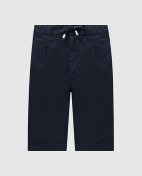 Enrico Mandelli Blue linen shorts GYMSHO5654