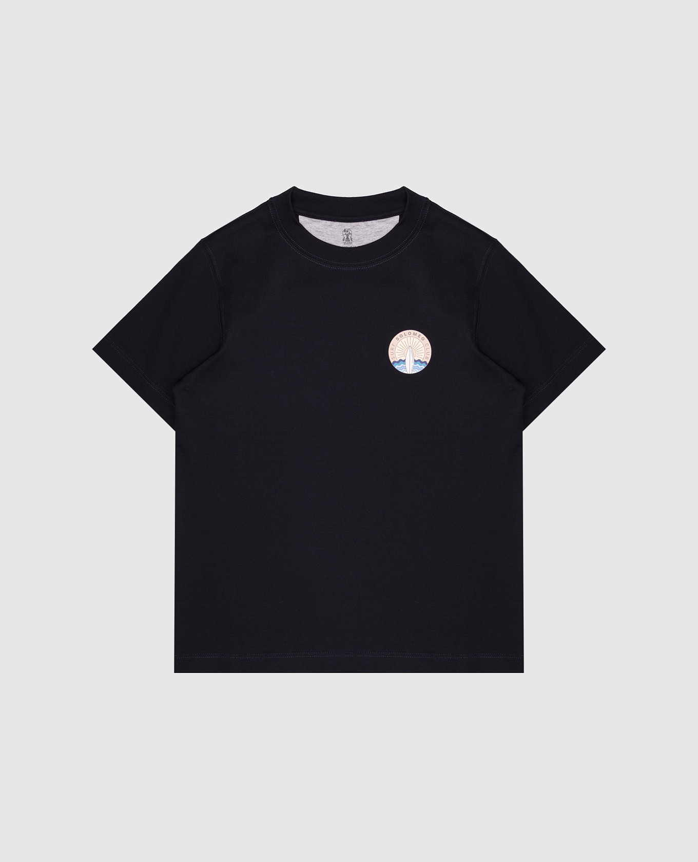 Children&#39;s blue T-shirt with print Brunello Cucinelli