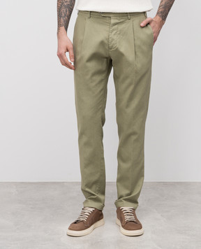 CAPOBIANCO Green linen pants 18M817PI014856
