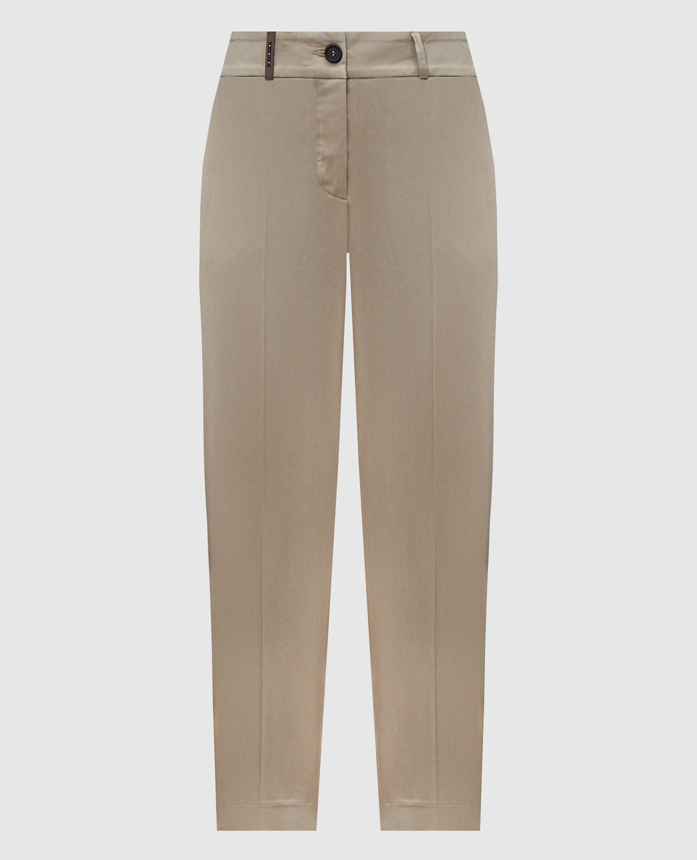 

Green chinos with brand patch Peserico