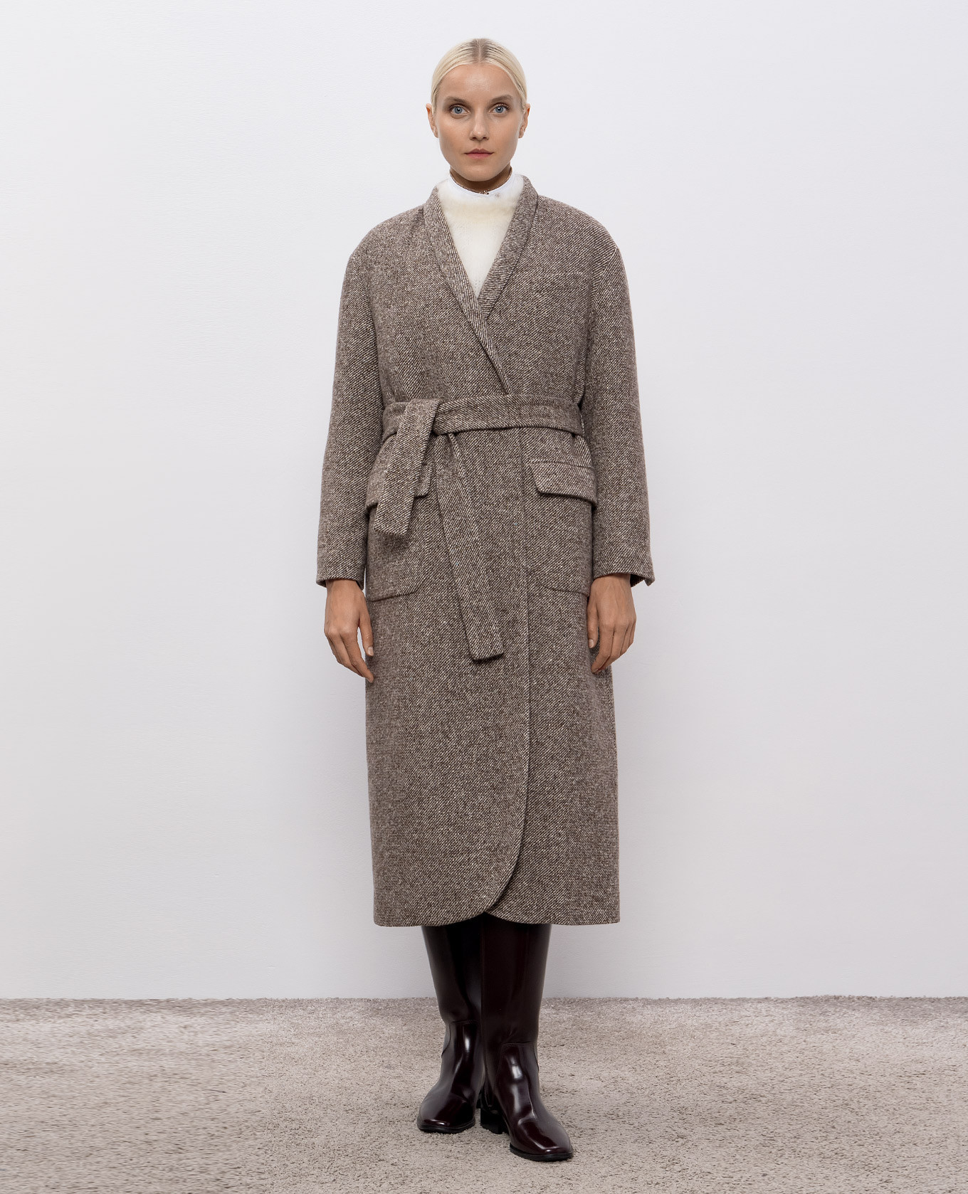 

Brown wool and silk coat Brunello Cucinelli