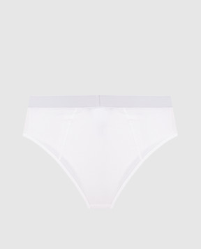 Versace White high-rise ribbed panties with logo 10135051A09551